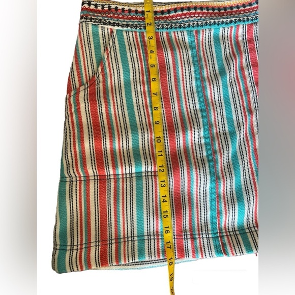 Maeve Anthropologie Multicolor Striped Mini Skirt Women’s Sz 8 Boho Style Casual - Picture 6 of 10